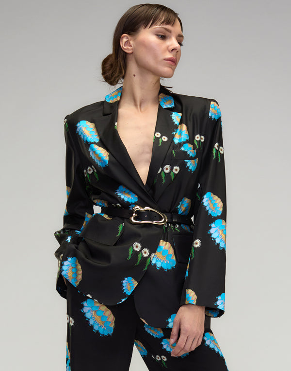 Cynthia Rowley Blake Silk Twill Blazer
