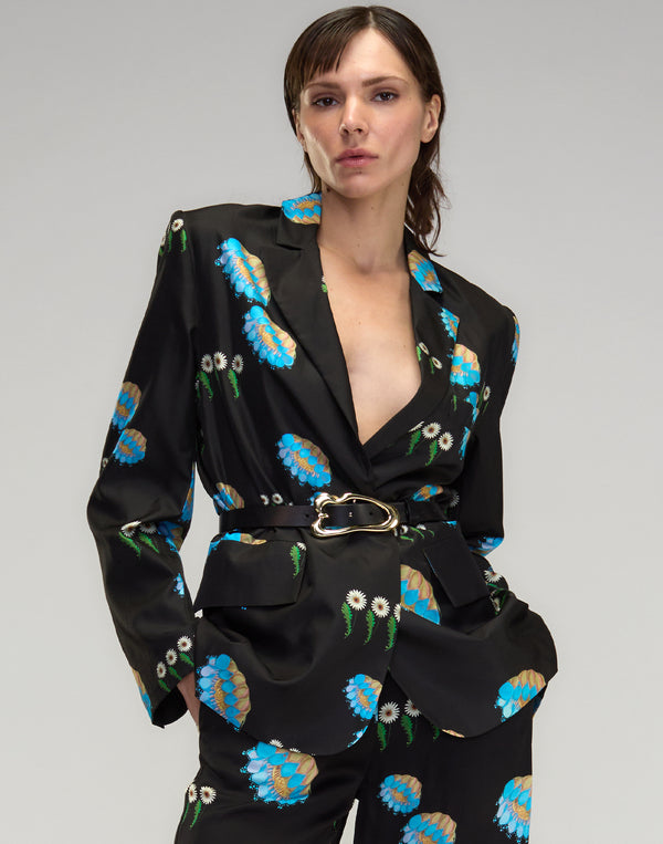 Cynthia Rowley Blake Silk Twill Blazer