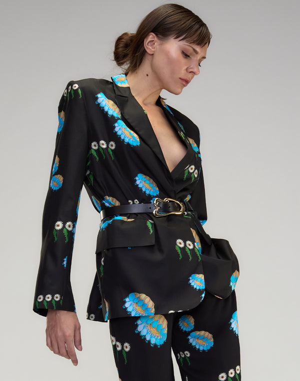 cynthia rowley Blake Silk Twill Blazer