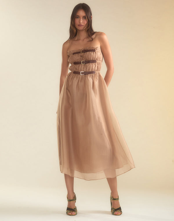 Cynthia Rowley Buckle Up Silk Organza Dress