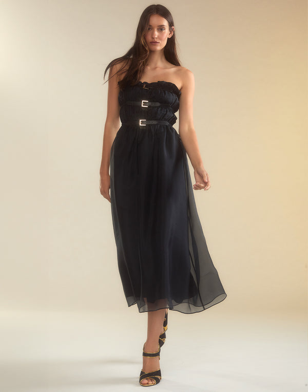 Cynthia Rowley Buckle Up Silk Organza Dress