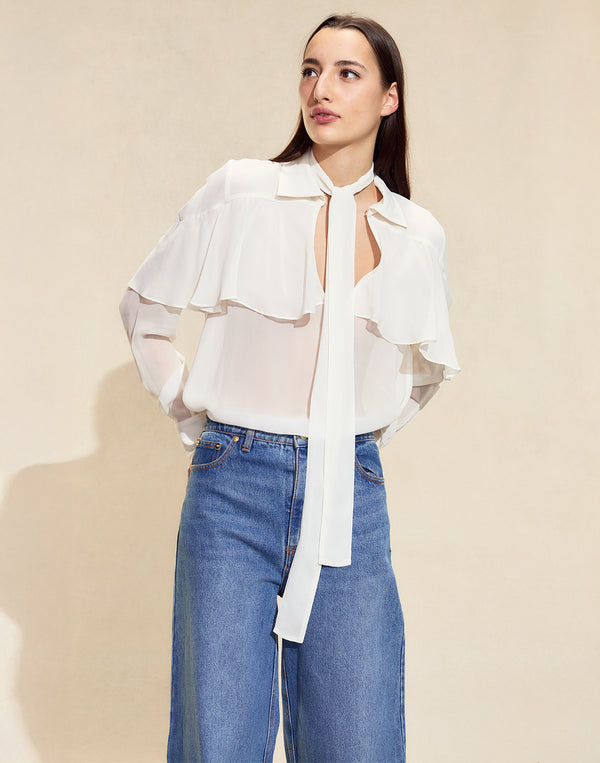 cynthia rowley Camille Ruffle Blouse
