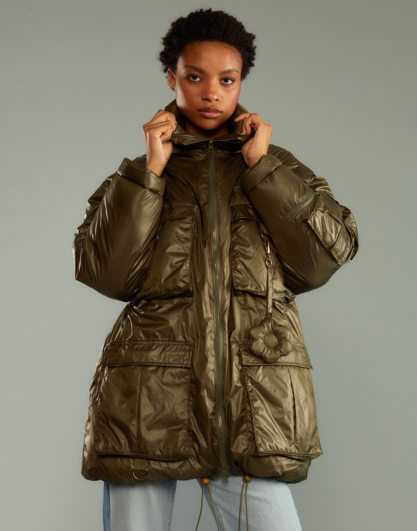 Cynthia Rowley Cargo Pocket Puffer Coat