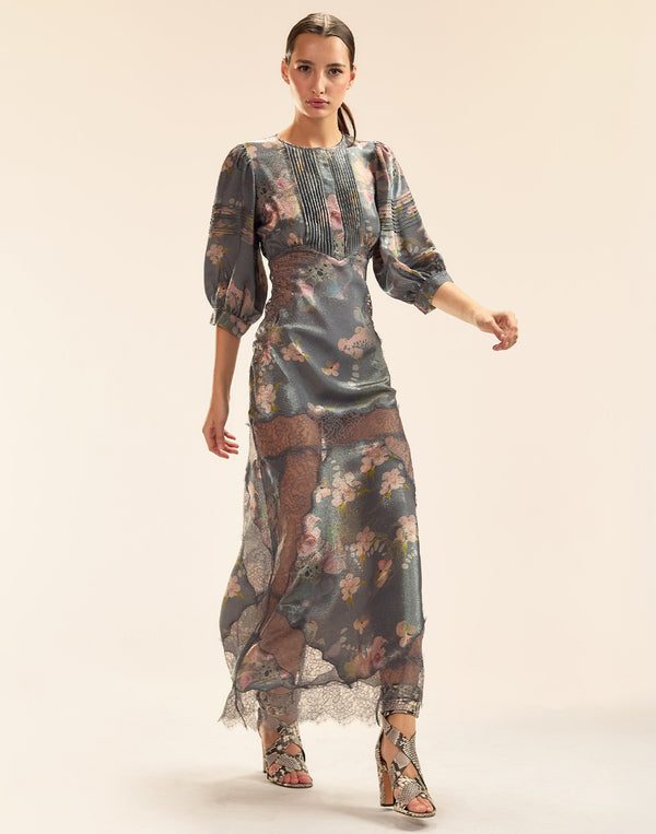 cynthia rowley Claude Silk Lamé Dress