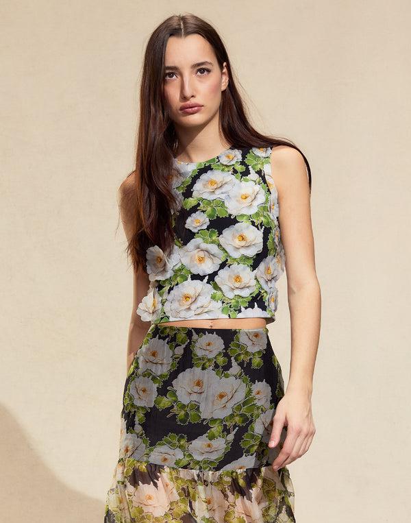 Cynthia Rowley Cornelia Flower Appliques Top