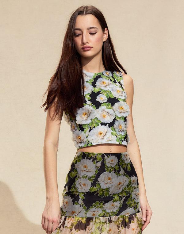 Cynthia Rowley Cornelia Flower Appliques Top
