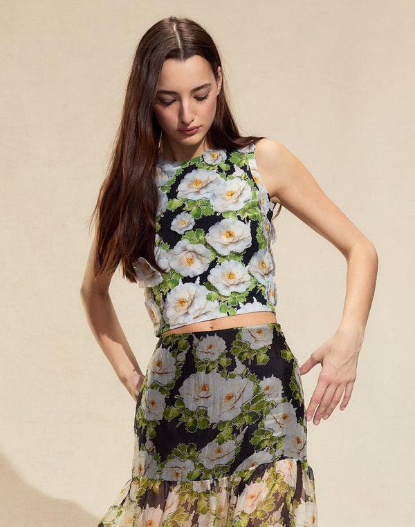 Cynthia Rowley Cornelia Flower Appliques Top