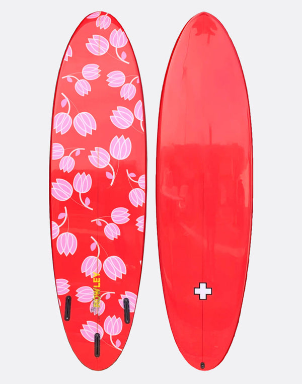 cynthia rowley Custom 7' Surfboard - Tulips