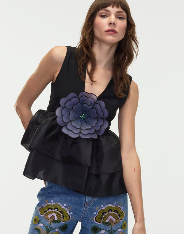cynthia rowley Daphne Organza Top