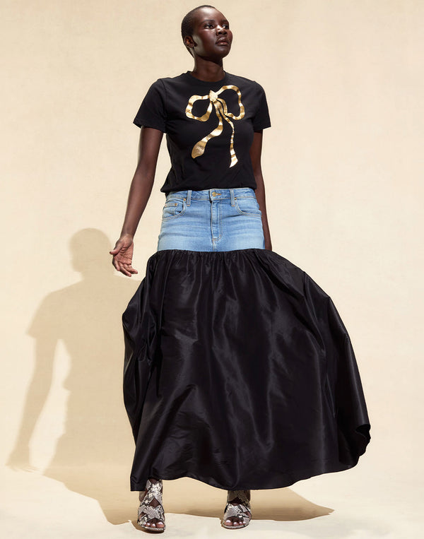 Cynthia Rowley Denim Taffeta Skirt