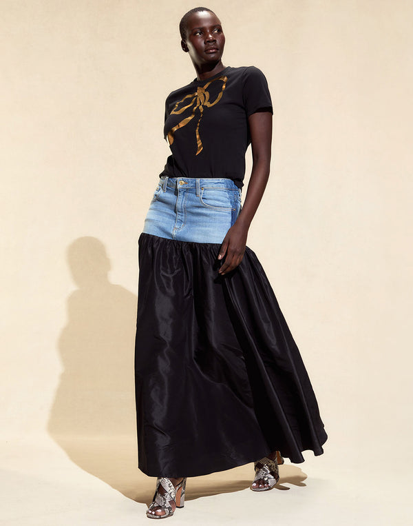 Cynthia Rowley Denim Taffeta Skirt