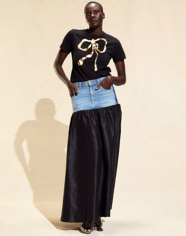 Cynthia Rowley Denim Taffeta Skirt