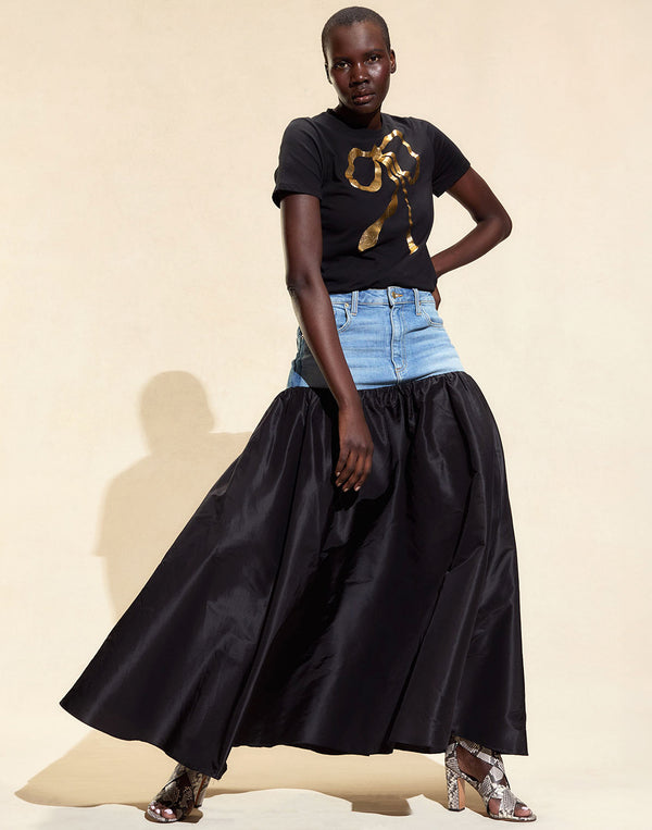 cynthia rowley Denim Taffeta Skirt