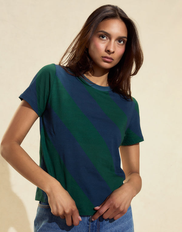 Cynthia Rowley Diagonal Stripe Tee STRIPE TEE