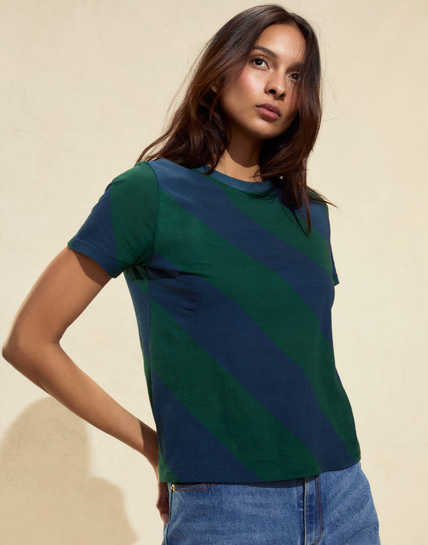 Cynthia Rowley Diagonal Stripe Tee STRIPE TEE