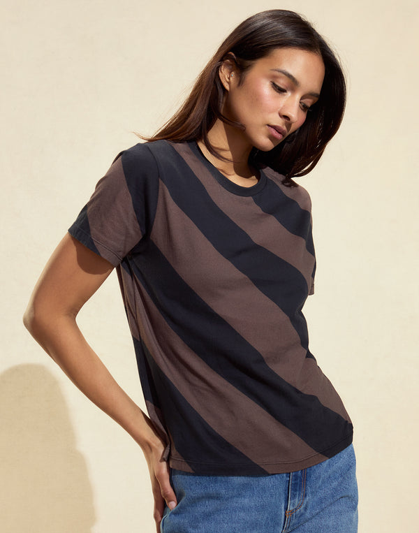 Cynthia Rowley Diagonal Stripe Tee STRIPE TEE