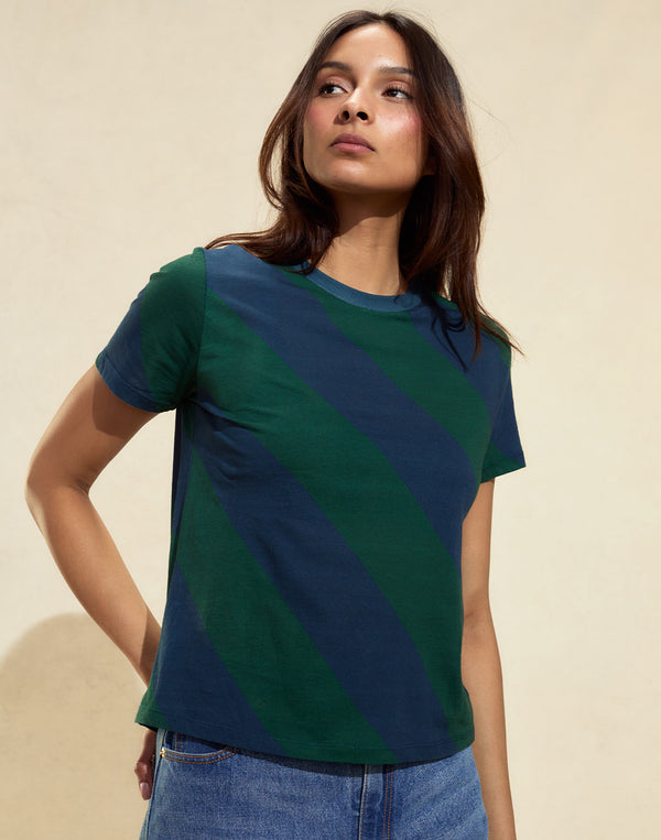 Cynthia Rowley Diagonal Stripe Tee STRIPE TEE