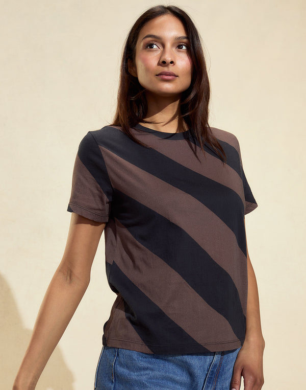 Cynthia Rowley Diagonal Stripe Tee STRIPE TEE