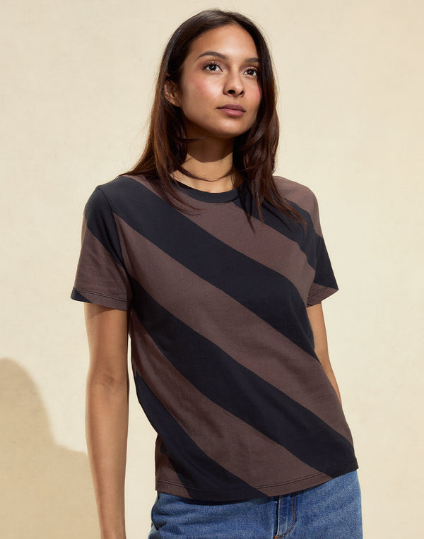 Cynthia Rowley Diagonal Stripe Tee STRIPE TEE