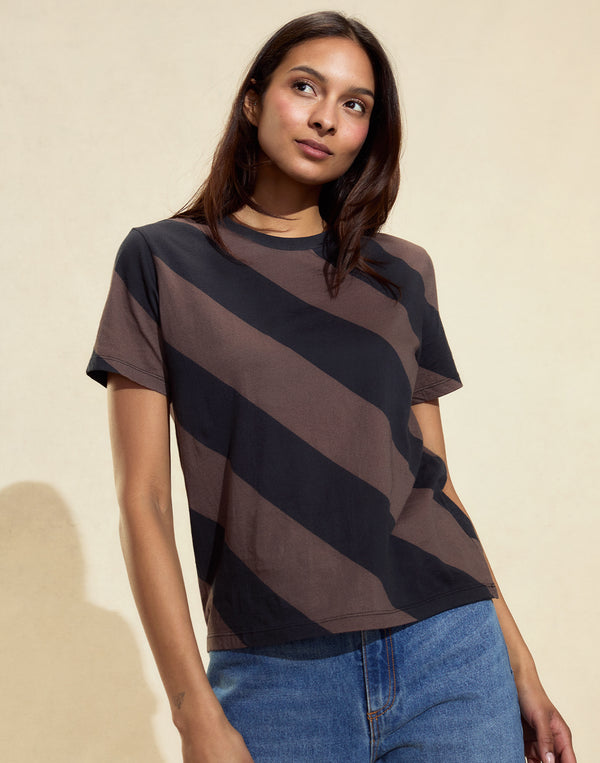 cynthia rowley Diagonal Stripe Tee STRIPE TEE
