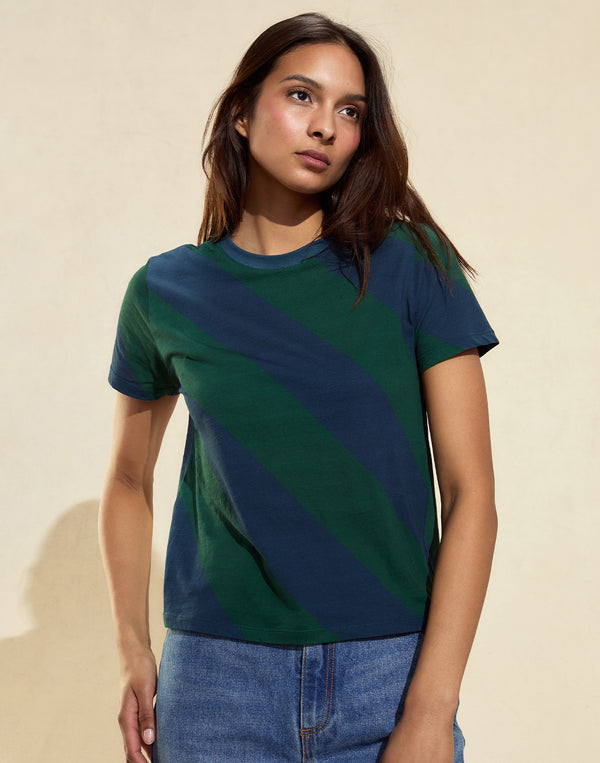 cynthia rowley Diagonal Stripe Tee STRIPE TEE