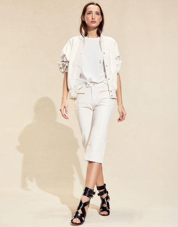 Cynthia Rowley Downtown Leather Bomber Jacket