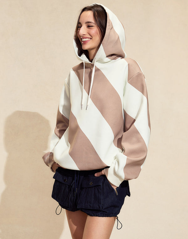 Cynthia Rowley Drew Striped Hoodie