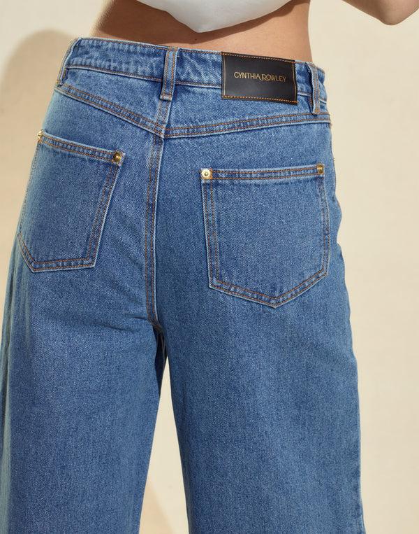 Cynthia Rowley Embroidered Wide-leg Jean