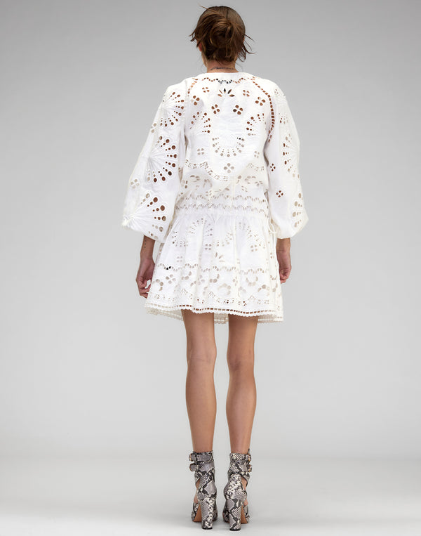 Cynthia Rowley Eva Embroidered Drop Waist Dress