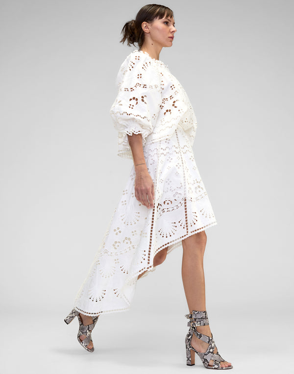 Cynthia Rowley Eva Embroidered High Low Skirt