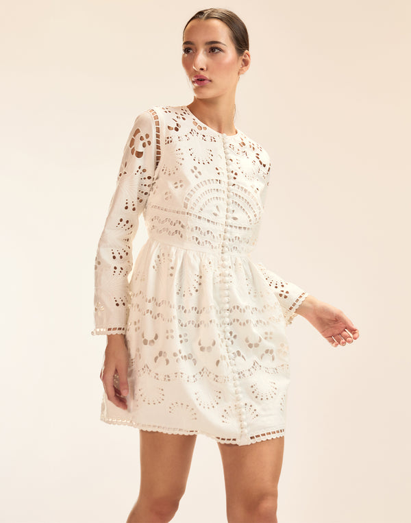 cynthia rowley Eva Embroidered Mini Dress