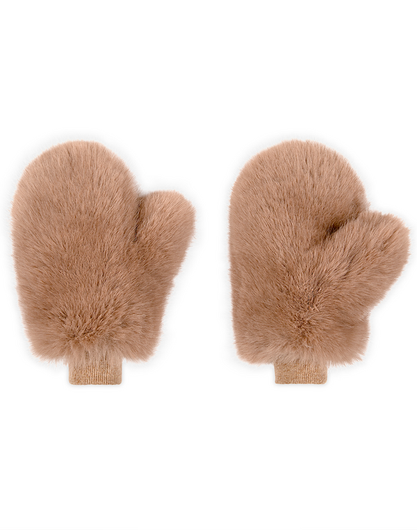 Cynthia Rowley Faux Fur Oversized Mittens