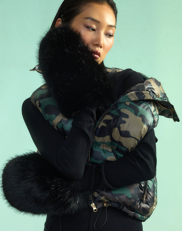 cynthia rowley Faux Fur Oversized Mittens