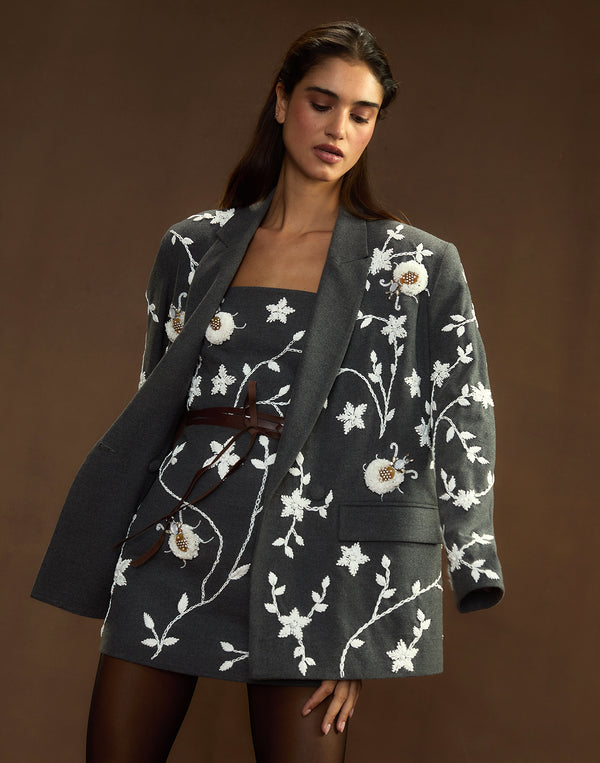 Cynthia Rowley Fleur Embellished Blazer