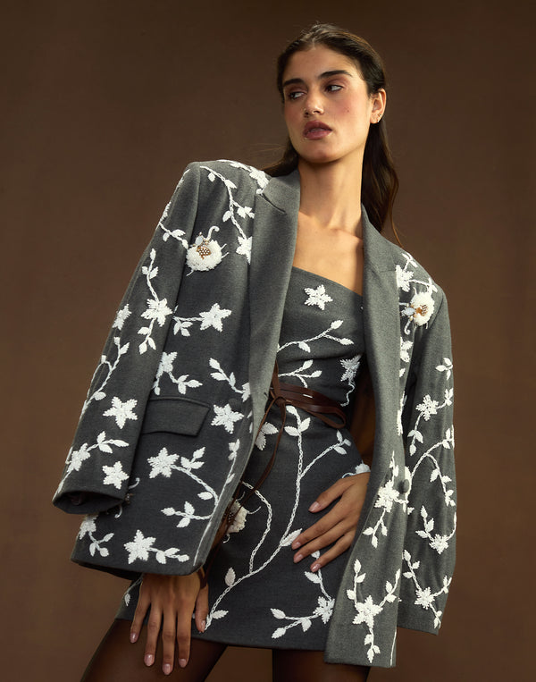 Cynthia Rowley Fleur Embellished Blazer