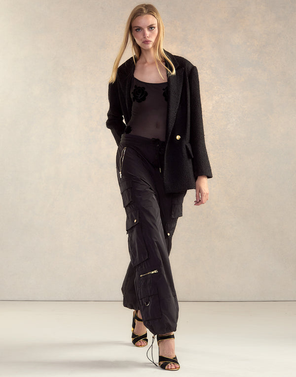 Cynthia Rowley Flocked Floral Mesh Bodysuit