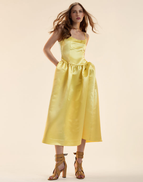 cynthia rowley Genevive Satin Midi Dress