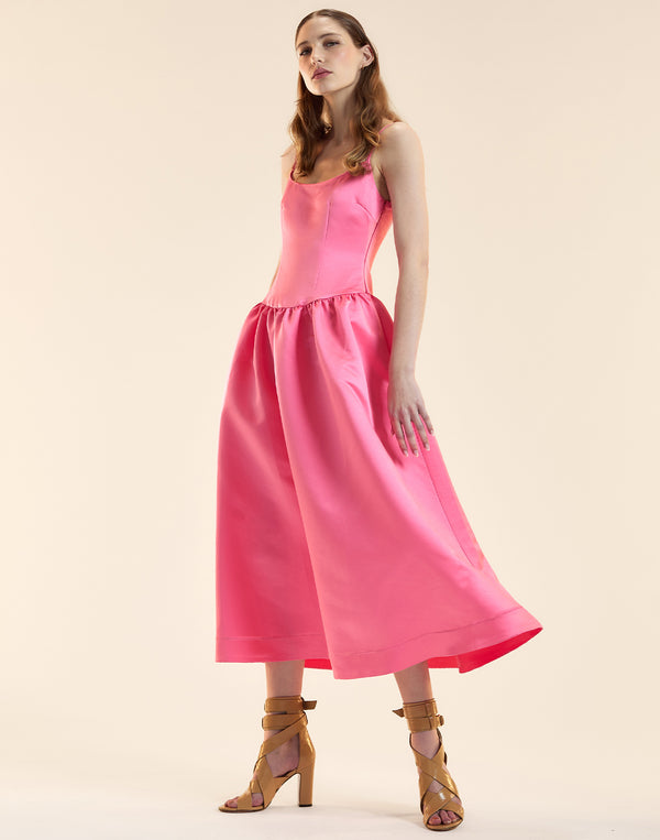 cynthia rowley Genevive Satin Midi Dress