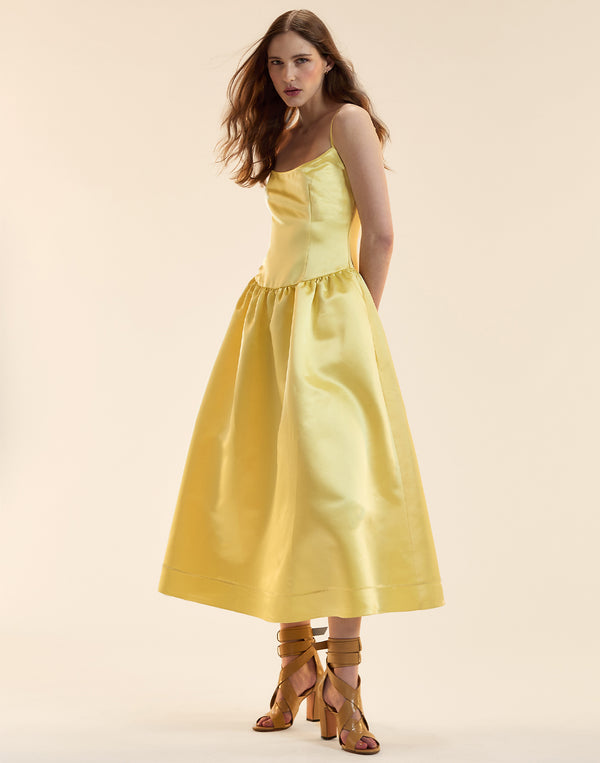 Cynthia Rowley Genevive Satin Midi Dress