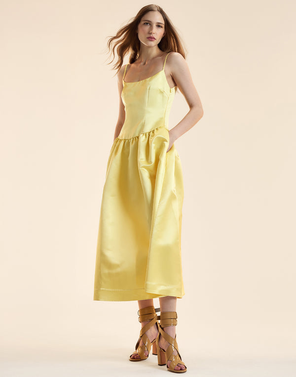 Cynthia Rowley Genevive Satin Midi Dress