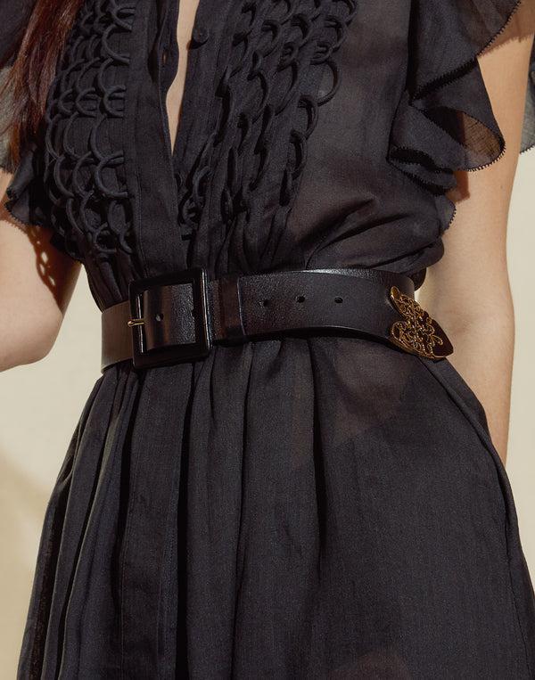 Cynthia Rowley Gold End Leather Belt