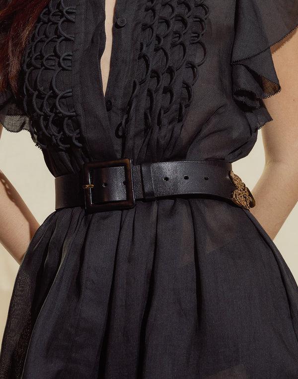 Cynthia Rowley Gold End Leather Belt