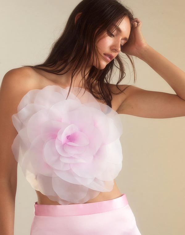 Cynthia Rowley Gradient Organza Flower Bandeau