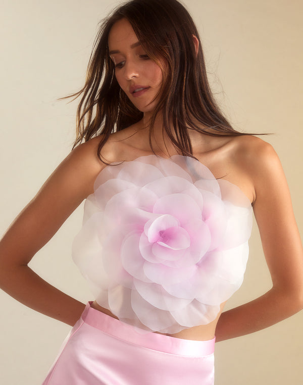 Cynthia Rowley Gradient Organza Flower Bandeau