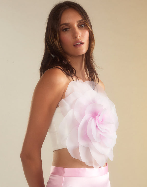 cynthia rowley Gradient Organza Flower Bandeau