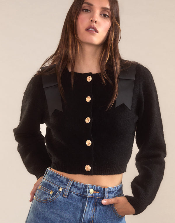 Cynthia Rowley Ivy Cropped Wool Cardigan