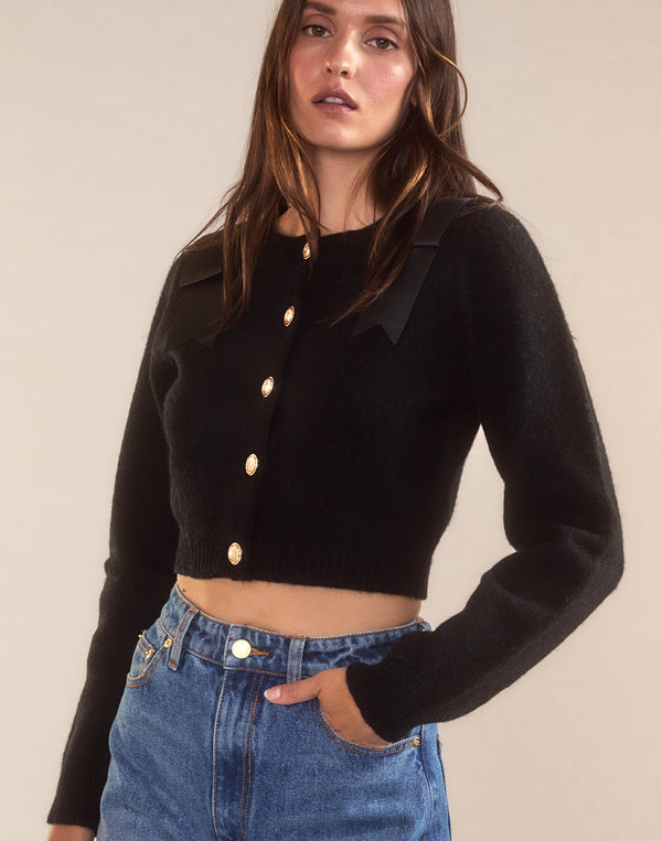 Cynthia Rowley Ivy Cropped Wool Cardigan