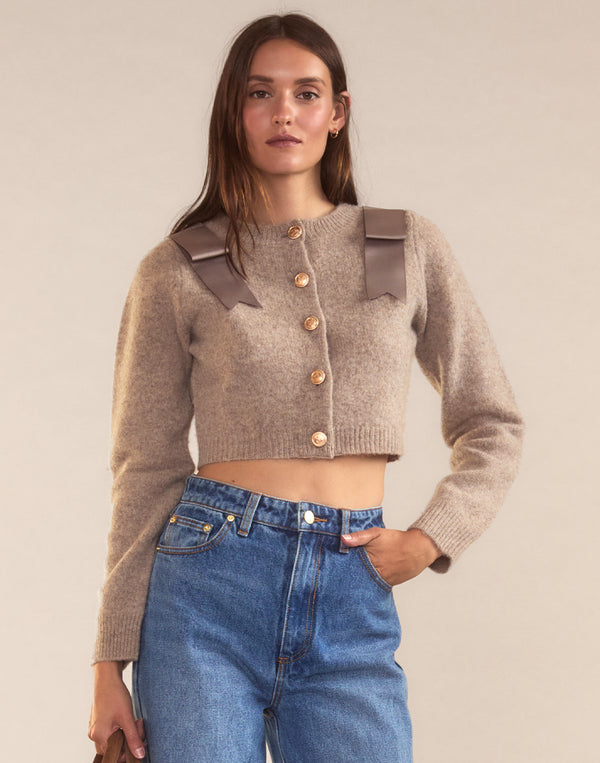 Cynthia Rowley Ivy Cropped Wool Cardigan