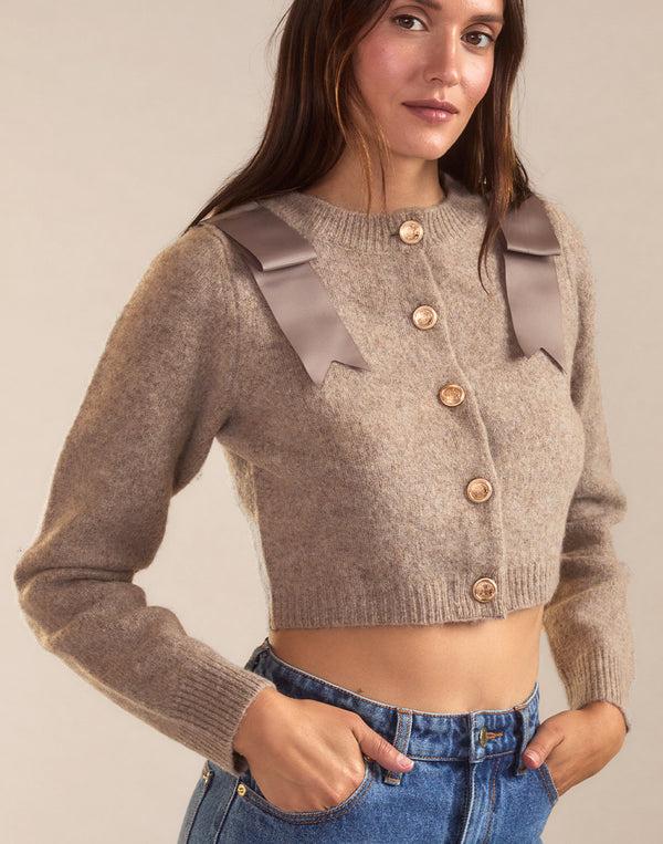 cynthia rowley Ivy Cropped Wool Cardigan