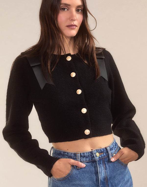 Cynthia Rowley Ivy Cropped Wool Cardigan